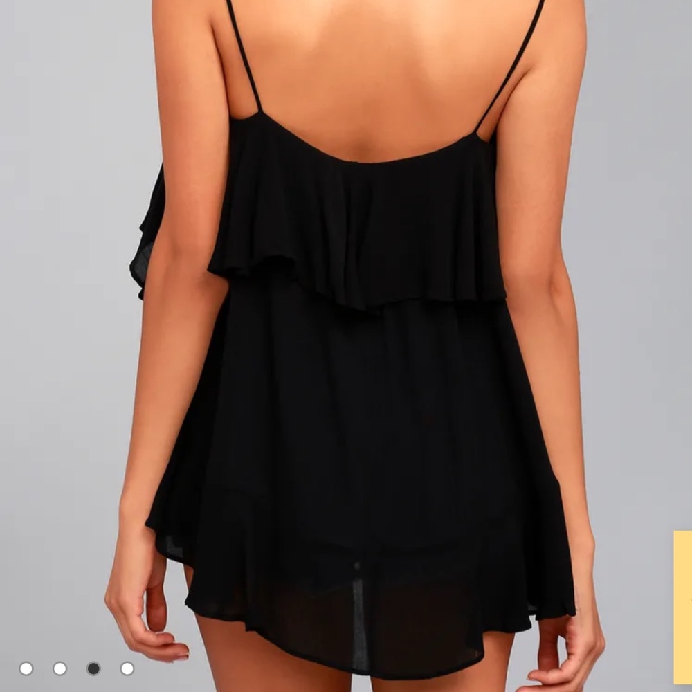 • Free People Cascades Black Ruffle Tank Top - Picture 6 of 7
